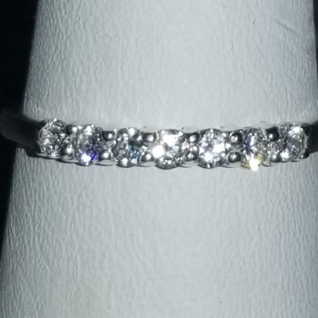 Sterling Silver Cubic Zirconia Ring Etched 925 In